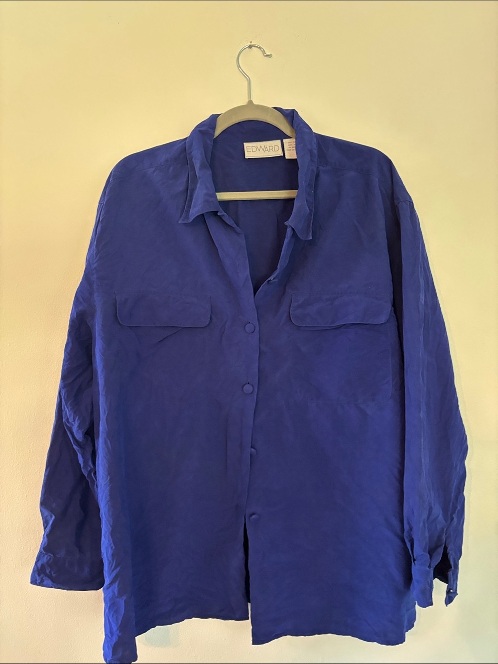 EDWARD Silk blouse in Cobalt Blue